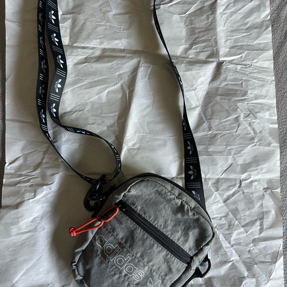 Adidas Gray and Black crossbody Bag
